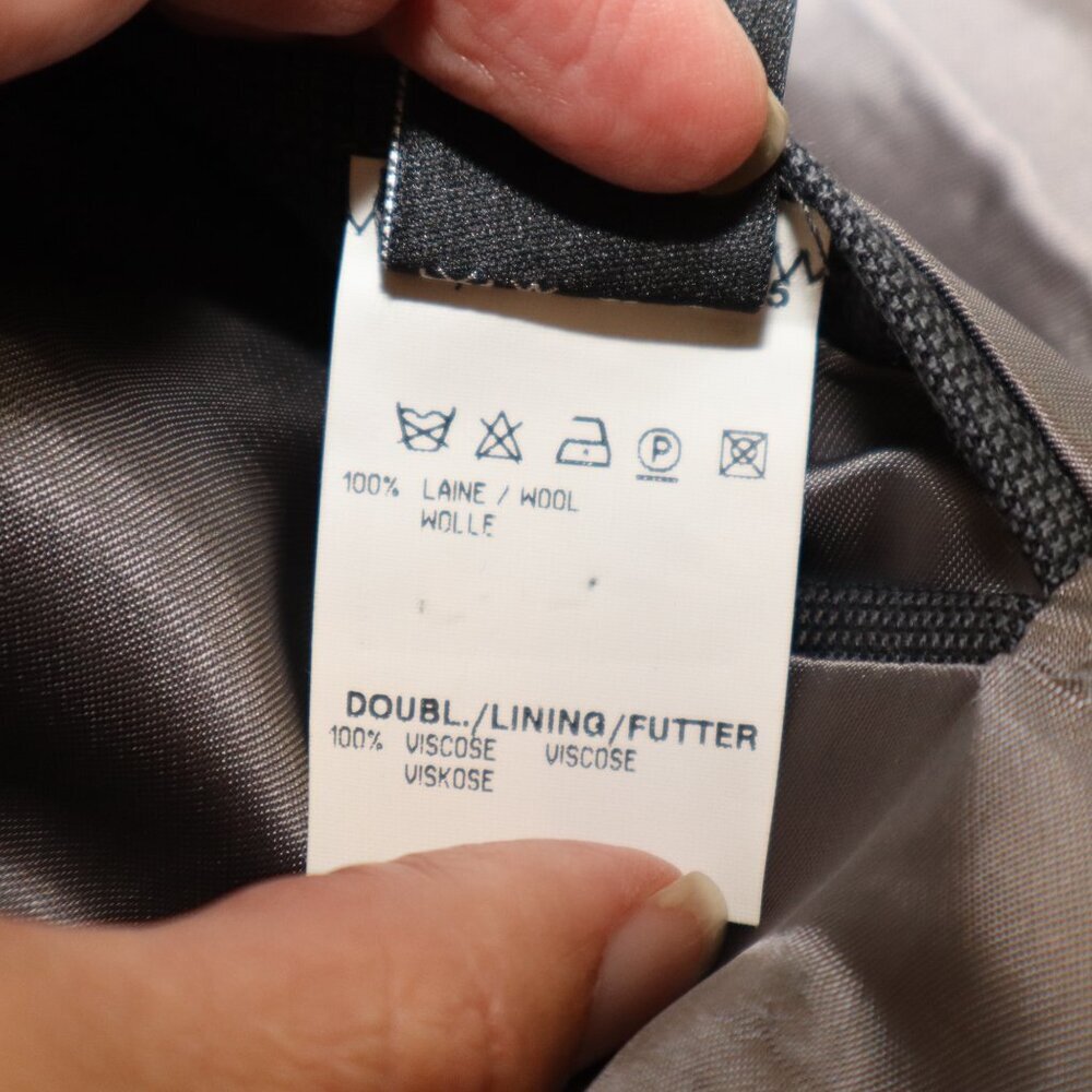 The Custom Shop Mens Wool Dark Gray Suit Jacket and Pants Size 53L Long w/flaw - Picture 7 of 15